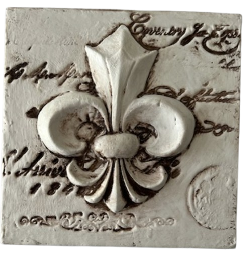 Bourbon Fleur Decorative Mini  Wall Tile - 4.7"x4.7"x0.5" - Made to Order