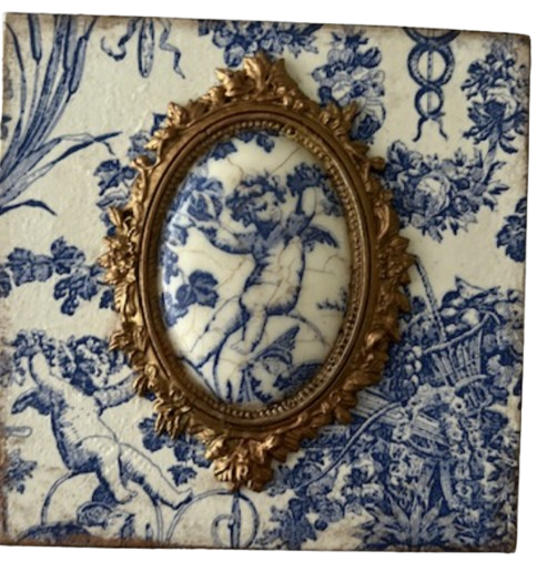 Cherub Decorative Mini  Wall Tile - 4.7"x4.7"x0.5" - Made to Order