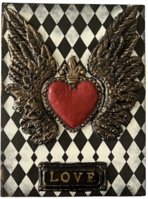 Wings of Love Decorative Wall Tile - 6"x8"x0.79" - Made to Order